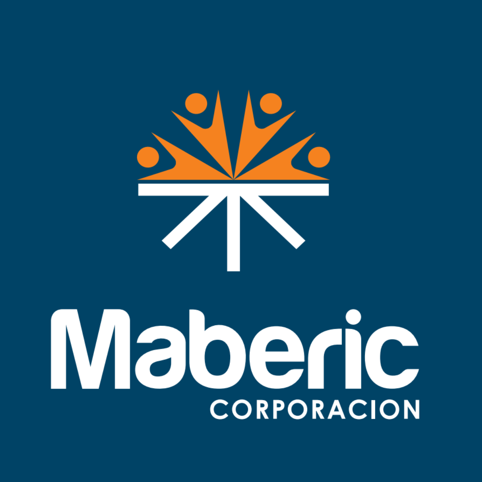 LOGO AZUL Y NARANJA LETRAS BLANCAS